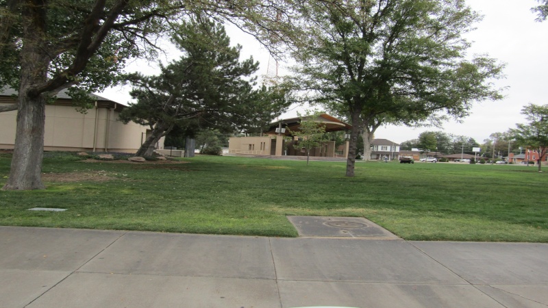 City park/library/museum/bandstand located across the street