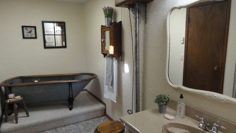 Master bathroom w step in shower