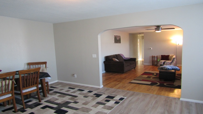 view of living room from dining room
