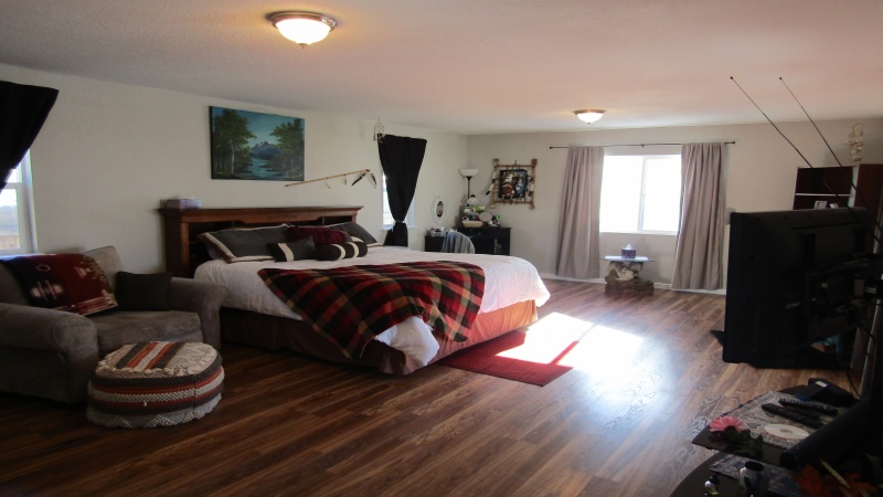 Family room being used as master bedroom