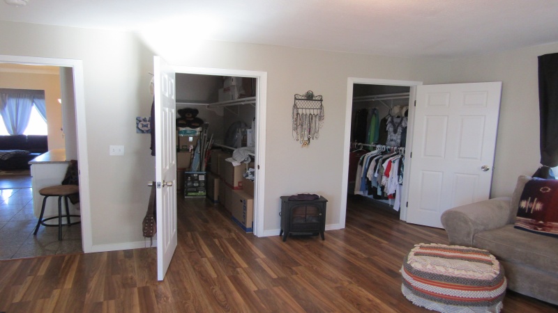 Large double walk in closets in family room